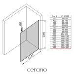 CERANO - Sprchová zástena Walk-in Onyx Top Round Ľ/P - 8 mm - okrúhla vzpera - čierna matná, bronzové sklo - 160x200 CER-689026
