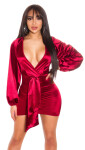 Sexy Koucla deep V-Neck satin Minidress