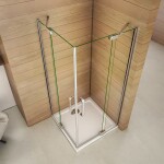 H K - Štvorcový sprchovací kút AIRLINE R101, 100x100, s dvomi jednokrídlovými dverami s pevnou stenou, rohový vstup vrátane sprchovej vaničky z liateho mramoru SE-AIRLINER101 / THOR-100sq