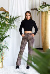 Sexy Highwaist flared pants with print pink L/XL