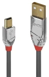 Lindy USB 2.0 Cromo Line sivá / Kábel / USB-A - Mini-USB B / 7,5 m / 480 Mbit/s (36635)