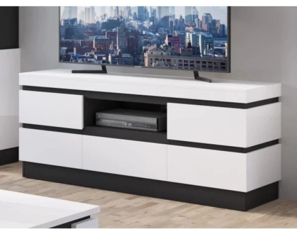 TV skrinka Campania 161 cm, biela/antracit%