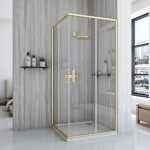 REA - Sprchovací kút City 90x90 Gold Bez sprchovej vaničky REA-K6443