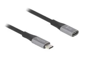 DeLock USB-C 1 m / Predlžovací kábel / 24pin USB-C (M) - 24pin USB-C (F) / USB4 / Thunderbolt 3/48V 5A (81201)