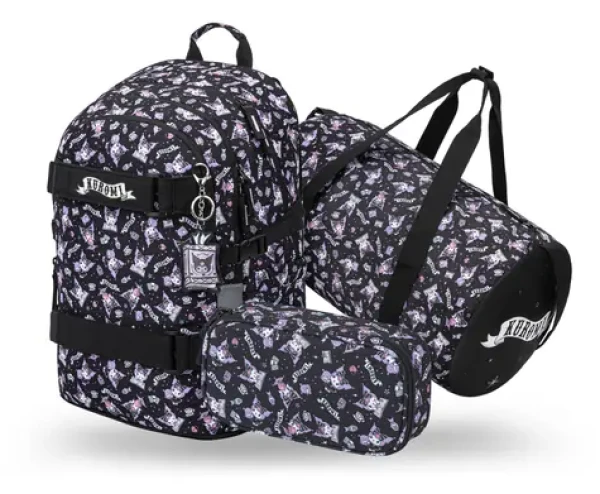 BAAGL SET 3 Skate Kuromi Black / Školský set / batoh + peračník + športová taška / GRS / od 3. triedy ZŠ