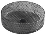 SAPHO - MARAGUA gravírované sklenené umývadlo na dosku priemer 39,5cm, čierna TY214