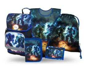 BAAGL SET 5 Ergo Roboti: aktovka, peračník, sáčok, zástera, peňaženka (A-36514)