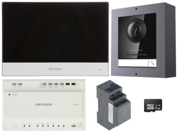 HIKVISION DS-KIS702Y / Sada videotelefónu / 2-drôt / 7" monitor / dverové stanice / zdroj (DS-KIS702Y)