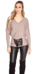 Trendy KouCla bat sweater with lacing Einheitsgroesse