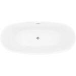 MEXEN/S - Luvo Slim voľne stojaca vaňa 170 x 75, biela, sifón a prepad chróm 52801707500-01