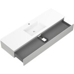 MEXEN/S - Orio kúpeľňová skrinka 160 cm s umývadlom Otis, 1 šuplík, šedá mat/biela mat 91A10-16023-1-BF62-W18M01