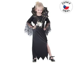 MaDe 82491 - Kostým na karneval - Čierna kráľovná, 130-140 cm
