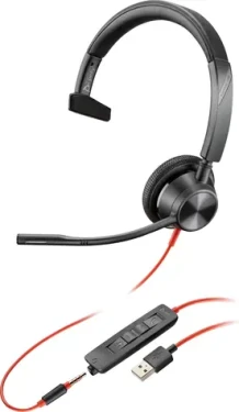 Poly Blackwire 3315 čierna / Náhlavná súprava / mikrofón / jedno slúchadlo / USB-A (76J12AA)