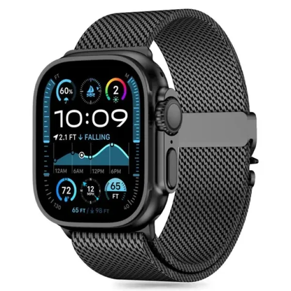 Tech-Protect Milano Strap 44/45/46/49 mm čierna / Remienok / Milánsky ťah / Apple Watch 6-10, SE, Ultra 1/2