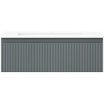 MEXEN/S - Rivel kúpeľňová skrinka 70 cm s umývadlom Otis, 1 šuplík, reliéf, grafit mat/biela mat 91A20-07023-1-BF66-W18M01