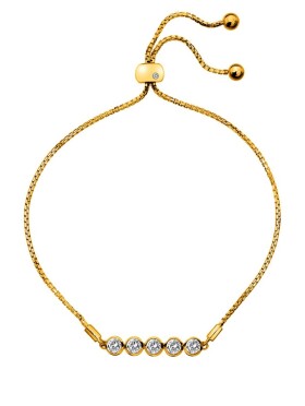 Hot Diamonds Pôvabný pozlátený náramok s topazmi a pravým diamantom Gemstone DL699