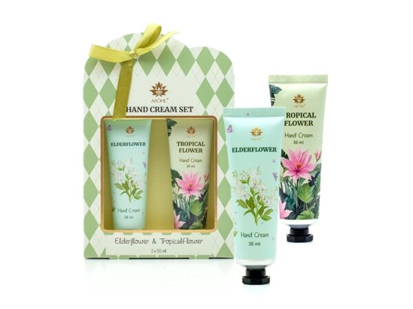 ARÔME - Bez a Tropická Kvetina Darčeková sada 2 mini krémy na ruky