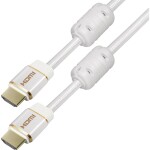 Maxtrack HDMI prepojovací kábel Zástrčka HDMI-A, Zástrčka HDMI-A 1.50 m biela C 216-1,5 L 4K UHD, tienený, audio return channel, pozlátené kontakty, s; C 216-1,5 L