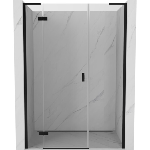 MEXEN/S - Mist-H L sprchové dvere krídlové ľavé 125, transparent, čierna 8A5L-125-001-70-00-L