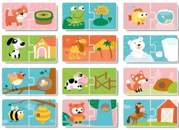 DODO Puzzle Zvieratká a ich obydlia