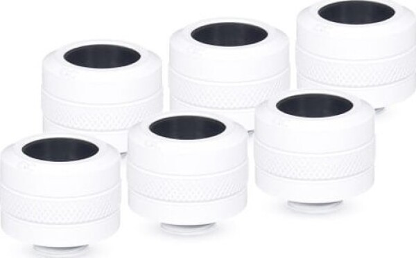 Alphacool Eiszapfen Pro Anschluss 16mm Hardtube Fitting G1/4, 6-Pack - weiß