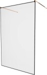 MEXEN/S - KIOTO samostatne stojaca sprchová zástena 100 x 200, transparent/čierna vzor 8 mm, růžové zlato 800-100-002-60-70