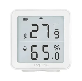 LogiLink Chytrý teplomer a vlhkomer biela / Senzor teploty a vlhkosti / Wi-Fi / Tuya / -10 až 55 °C (SC0116)