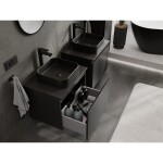 MEXEN/S - Orio kúpeľňová skrinka pod umývadlo 60, 1 šuplík, čierna mat 91A10-06047-1-BF71