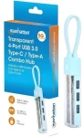 Manhattan USB-A/C hub 4X USB-A / USB hub / USB 3.2 Gen 1 / 5 Gbit/s / Bus Power (0001-00020-17427)