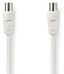 Nedis Koaxiálny kábel biela / Kábel / IEC (Koax) zástrčka - zásuvka / 5 m / Dvojité tienenie / 75 Ohm / 90 dB (CSGB40000WT50)
