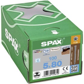 SPAX R 88192 Zylinderkopf T-STAR 0537000500803 skrutka do dreva 5 mm 80 mm T-STAR plus nerezová ocel A2 100 ks; 0537000500803