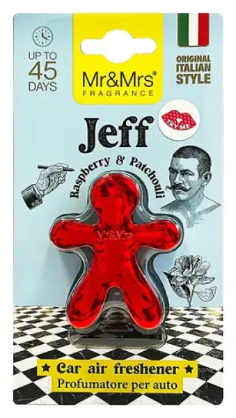 MrMrs Fragrance Jeff Chrome Raspberry Patchouli červená / Osviežovač vzduchu do auta / vôňa malina a pačuli (8051277333447)