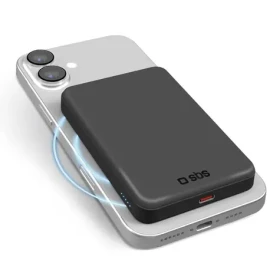 SBS PowerBank Qi2 Mag 5000 mAh čierna / Powerbanka / Qi2 / USB-C PD 20W
