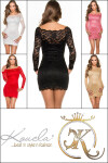 Sexy KouCla long sleeve mini lace dress champagne 12