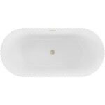 MEXEN/S - Paola voľne stojaca vaňa reliéf 150 x 75, biela lesk, sifón a prepad zlatá kartáčovaná 52721507500-55