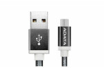 ADATA Micro USB kábel pletený 1m / čierny (AMUCAL-100CMK-CBK)