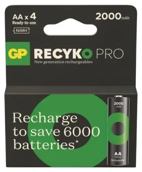 GP Nabíjacie batérie ReCyko Pro AA (HR6) / 2000mAh / NiMH / 4ks (1032224200)