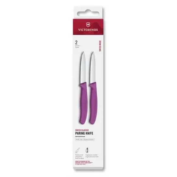 VICTORINOX Swiss Classic Kuchynský nôž 8 cm set 2 ks fialová / špicaté rovné ostrie (6.7605.2C1)