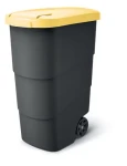 Záhradná nádoba WHEELER 90 l antracit, žlté veko / Popolnice / Plast / 78,3×39,4 cm (NBWB90-120C)
