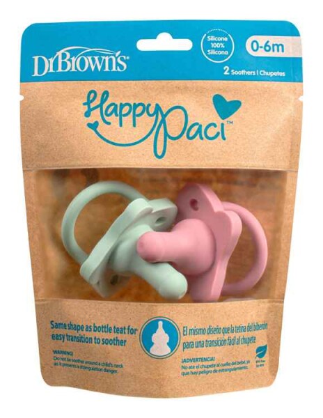 Dr. Brown’s HappyPaci 0-6m, ružový/zelený