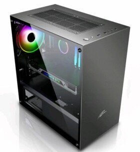 EVOLVEO M4 čierna / M-ATX / 1x USB 3.0 + 2x USB 2.0 / 1x 120 mm / bez zdroja / priehľadná bočnica / RGB (CAEM4)