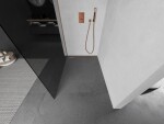 MEXEN/S - Kioto Sprchová zástena WALK-IN 80 x 200, grafit 8 mm, meď kartáčovaná 800-080-101-65-40