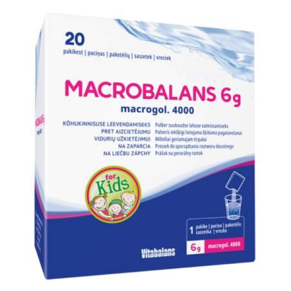 MACROBALANS 6 g macrogol. 4000 pre deti 20 vrecúšok