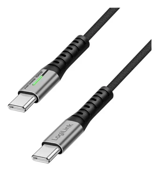 LogiLink USB-C - USB-C čierna / Dátový a nabíjací kábel / PD 100 W / USB 3.2 Gen2x2 / 20 Gb / s / 1,5 m (CU0433)