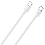 RealPower USB-C - USB-C biela / Dátový a nabíjací kábel / USB 2.0 / 3 A / 2 m (404307)