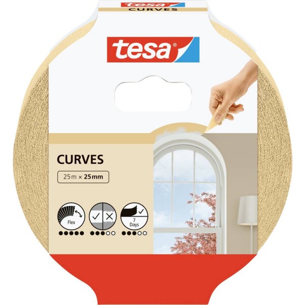 Tesa KURVEN 56533-00001-02 krepová lepiaca páska béžová (d x š) 25 m x 25 mm 1 ks; 56533-00001-02