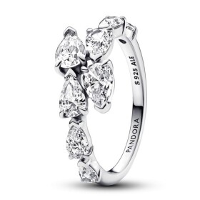 Pandora Trblietavý strieborný prsteň Prekrývajúce sa krúžky Timeless 193004C01 50 mm