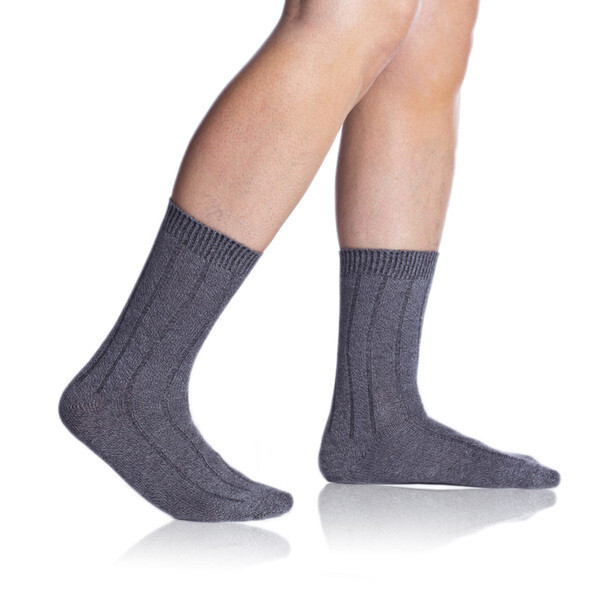 Zimné bambusové ponožky BAMBUS CASUAL UNISEX SOCKS BELLINDA sivý melír