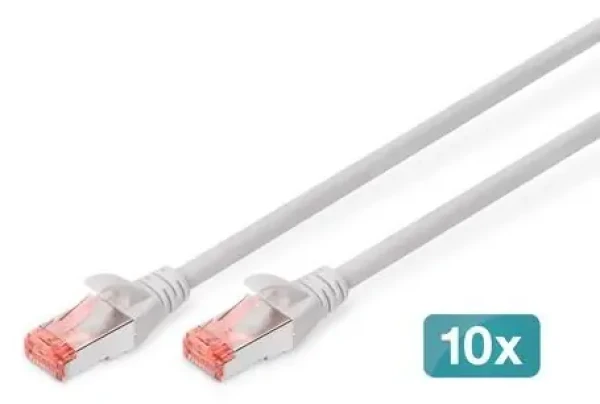 Digitus CAT6 S/FTP sivý / Patch kábel / 3 m / AWG 27/7 / LSZH / 10 ks (DK-1644-030-10)