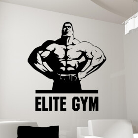 Veselá Stena Samolepka Elite Gym Farba: černá, Veľkosť: 100 x 106 cm